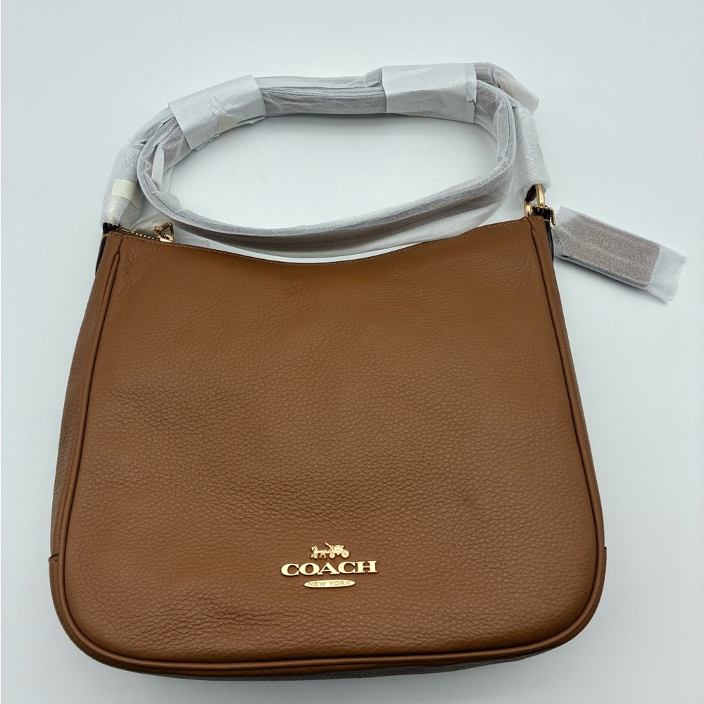 Coach Light Saddle Pebbled Leather Shoulder Bag in Light Saddle